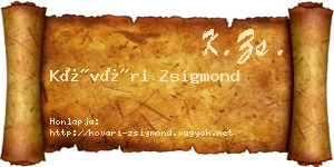 Kővári Zsigmond névjegykártya